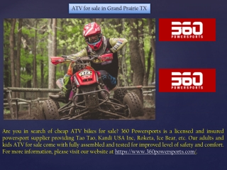 Atv for Sale in Grand Prairie TX - 360 Power Sports
