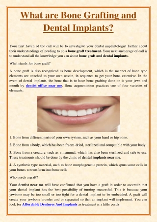 What are Bone Grafting and Dental Implants?