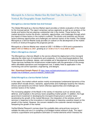 Microgrid As A Service Market Size By Grid Type, By Service-Type, By Vertical, By Geographic Scope And Forecast