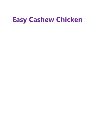 Easy Cashew Chicken