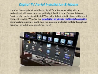 Digital TV Aerial Installation Brisbane