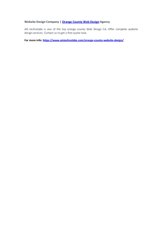Website Design Company | Orange County Web Design Agency