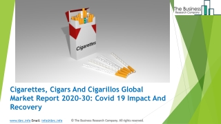 2020 Cigarettes, Cigars And Cigarillos Market Share, Restraints, Segments And Regions