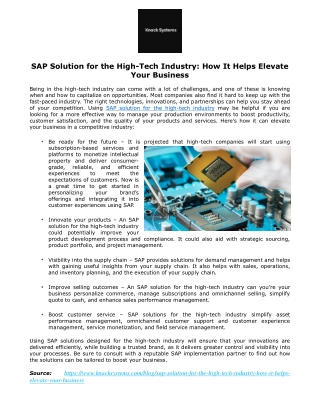 SAP Solution for the High-Tech Industry: How It Helps Elevate Your Business