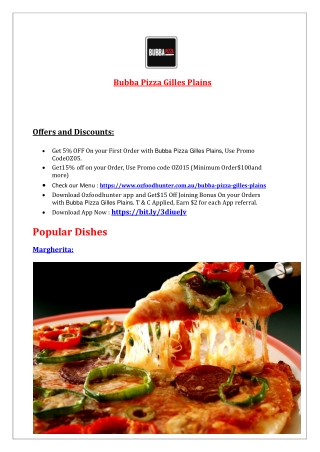 Bubba Pizza Gilles Plains takeaway and delivery, SA - 5% Off