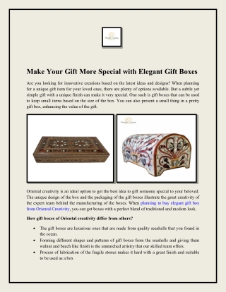 Make Your Gift More Special with Elegant Gift Boxes
