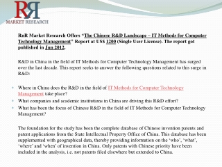 Chinese RandD Landscape Computer Technology IT Methods