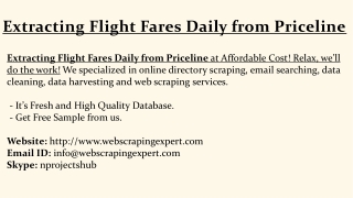 Extracting Flight Fares Daily from Priceline