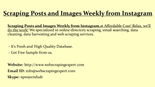 Scraping Posts and Images Weekly from Instagram