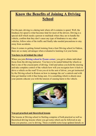 Driving school in Woodbridge VA