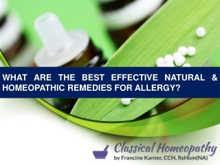 What Are the Best Effective Natural & Homeopathic Remedies for Allergy?