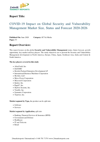 Security and Vulnerability Management Market Size, Status and Forecast 2020-2026