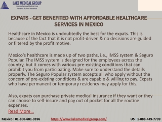 Expats - Get benefited with affordable healthcare services in Mexico