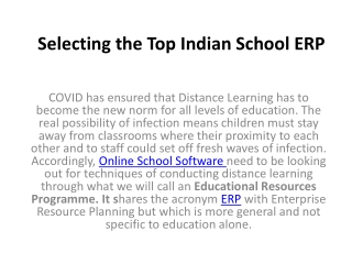 Selecting the Top Indian School ERP