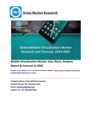 Mobile Virtualization Market Growth, Size, Share, Industry Report and Forecast 2019-2025