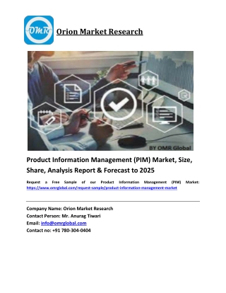 Product Information Management (PIM) Market Growth, Size, Share, Industry Report and Forecast 2019-2025