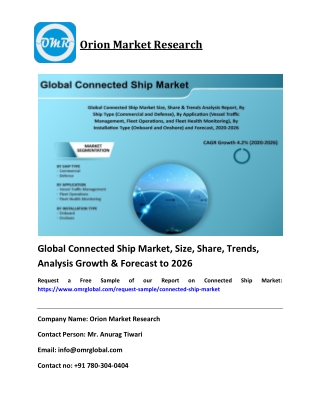 Global Connected Ship Market Share, Trends & Forecast to 2020-2026