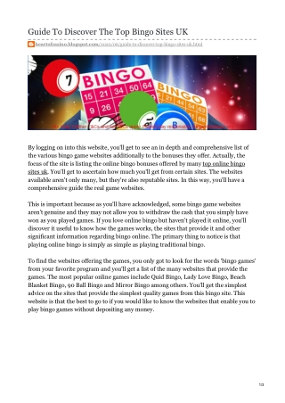 Guide To Discover The Top Bingo Sites UK