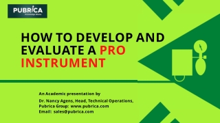 How to develop and evaluate a PRO instrument? - Pubrica