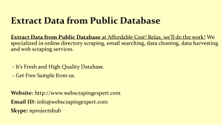 Extract Data from Public Database