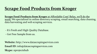 Scrape Food Products from Kroger