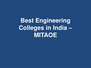 Best Engineering Colleges in India – MITAOE