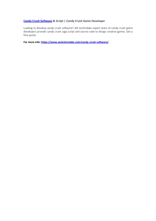 Candy Crush Software & Script | Candy Crush Game Developer