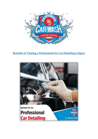 Benefits of Visiting a Professional for Car Detailing Calgary