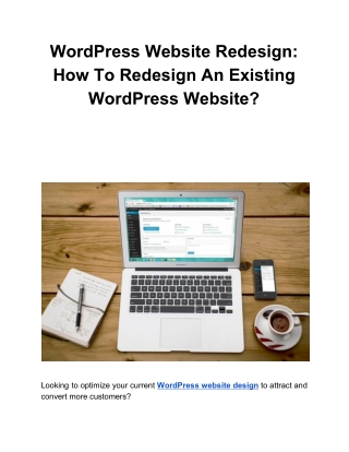 WordPress Website Redesign: How To Redesign An Existing WordPress Website?