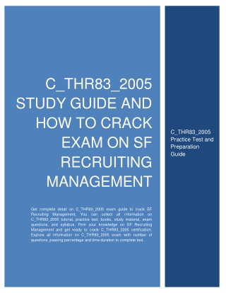 C_THR83_2005 Study Guide and How to Crack Exam on SF Recruiting Management