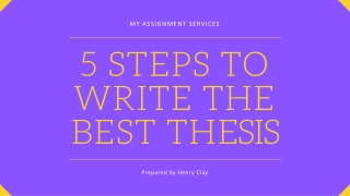 5 Steps To Write The Best Thesis