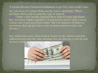 bad credit cash advance