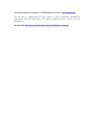Yii web Development Company | Yii Development Services | Yii Programming