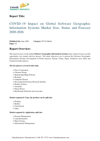 Software Geographic Information Systems Market Size, Status and Forecast 2020-2026