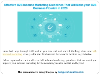 Effective B2B Inbound Marketing Guidelines That Will Make your B2B Business Flourish in 2020