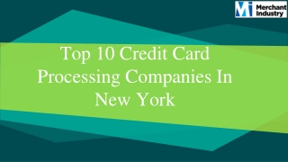 Top 10 Credit Card Processing Companies In New York
