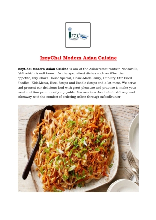 5% Off - IzzyChai menu-Asian Restaurant Noosaville, QLD