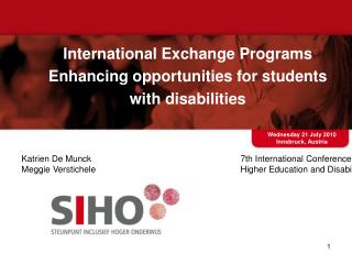 International Exchange Programs Enhancing opportunities for students with disabilities