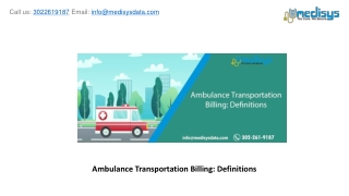 Ambulance Transportation Billing: Definitions