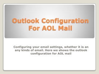 Outlook Configuration For AOL MAil