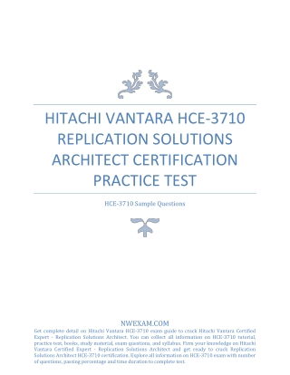 Actual Hitachi Vantara HCE-3710 Replication Solutions Architect Certification Practice Test