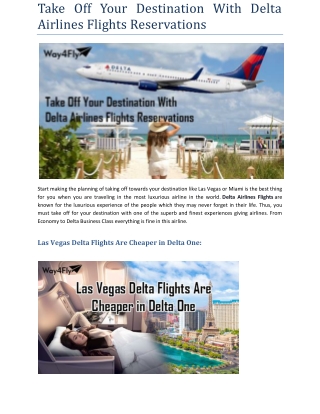 Take Off Your Destination With Delta Airlines Flights Reservations
