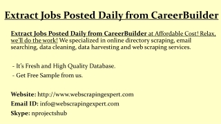 Extract Jobs Posted Daily from Careerbuilder