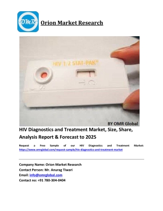 HIV Diagnostics and Treatment Market Growth, Size, Share, Industry Report and Forecast 2019-2025