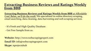 Extracting Business Reviews and Ratings Weekly from BBB