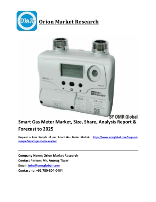 Smart Gas Meter Market Growth, Size, Share, Industry Report and Forecast 2019-2025