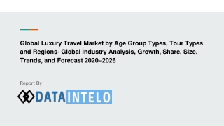 luxury travel market was valued at approximately USD 2Trillion in 2019 and is expected to surpass USD 6Trillion by 2026,