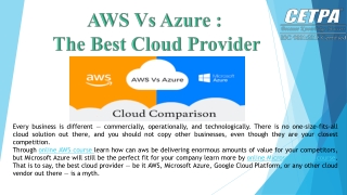 AWS vs Azure - The Best Cloud Provider Learn Online