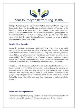 Your journey to better lung health