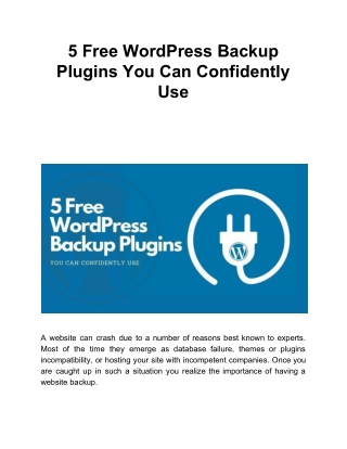 5 Free WordPress Backup Plugins You Can Confidently Use